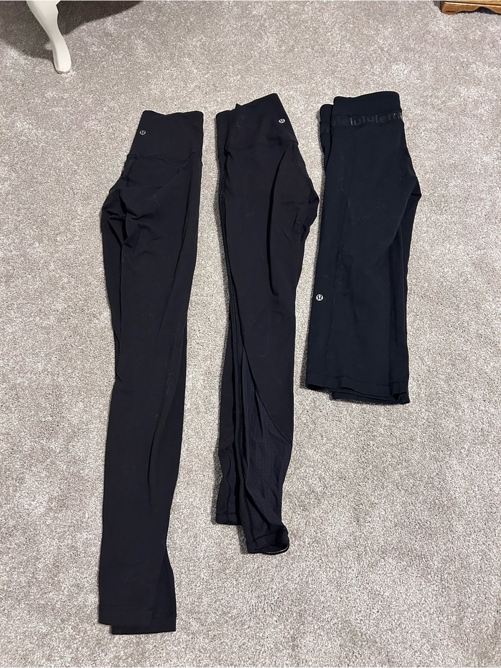 Lululemon Black Leggings Bundle 3 Piece Set Yoga Workout Pants Athleisure Run